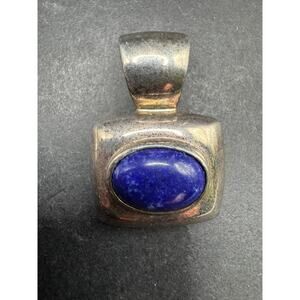Vintage Chunky Esposito ESPO 925 Sterling Silver Blue Lapis Lazuli Pendant